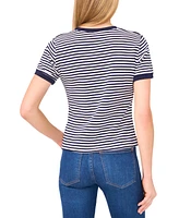 CeCe Women's Striped Ringer Baby T-Shirt