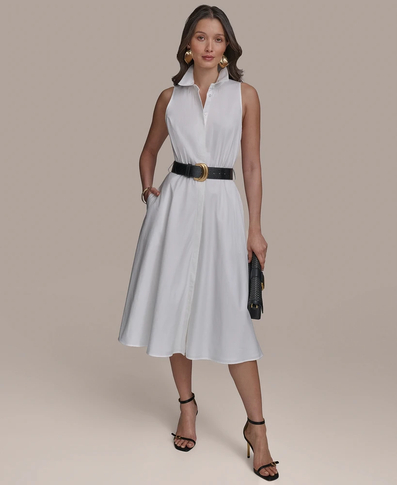 Donna Karan New York Women's Belted Cotton Shirtdress