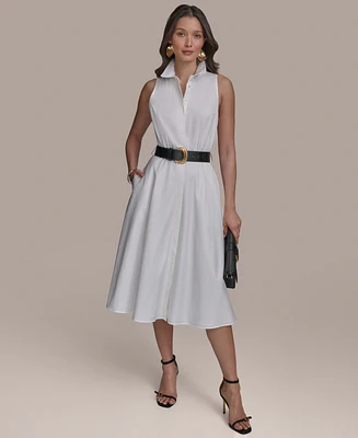 Donna Karan New York Women's Belted Cotton Shirtdress