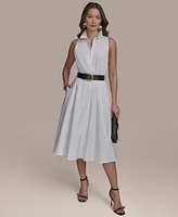 Donna Karan New York Women's Belted Cotton Shirtdress