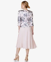 Jessica Howard Women's 2.Pc Floral-Print 3/4-Sleeve Jacket & Sleeveless Midi Dress