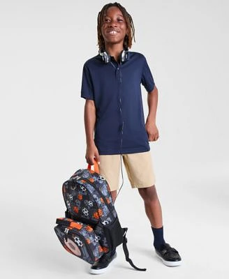 Nautica Big Boys Uniform Quick Dry Performance Stretch Polo Uniform Lowell Stretch Moisture Wicking Jogger Shorts Inmocean All Star Sports Backpack Lunch Bag Headphone Set