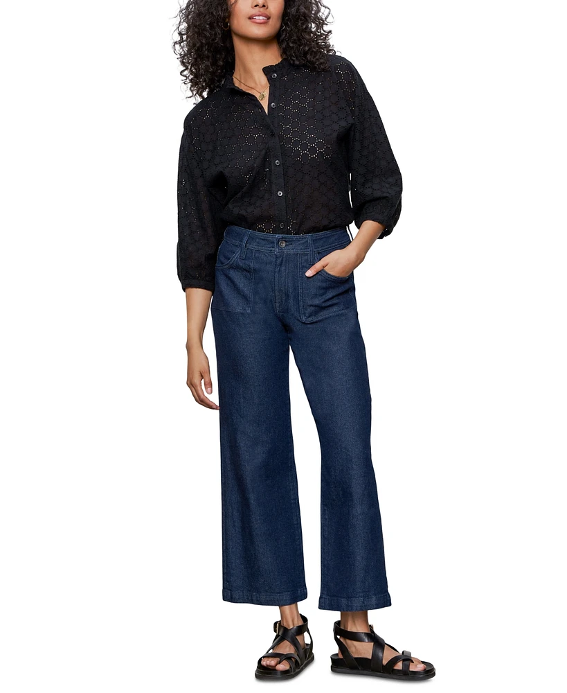 Sanctuary Women's League High-Rise Crop Wide-Leg Jeans
