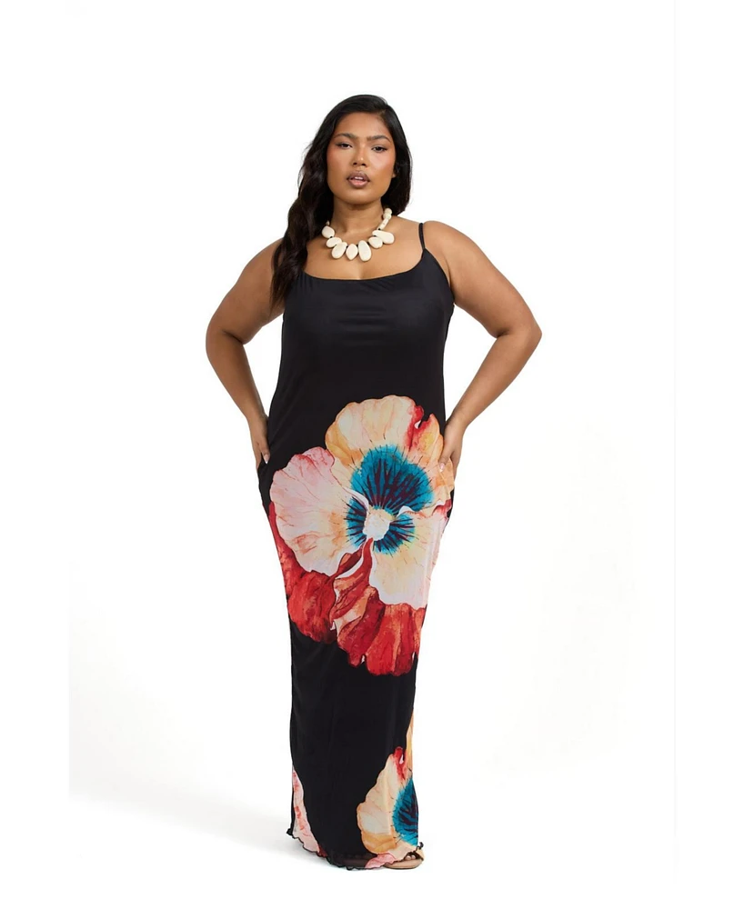 Fashion-szn Curve Plus Sleeveless Floral Print Dress