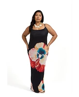 Fashion-szn Curve Plus Sleeveless Floral Print Dress