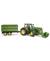 Bruder 1/16 John Deere 7R 350 Tractor with Front Loader and Trailer