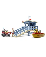 Bruder Bworld1/16 Life Guard Station with Quad and Personal Water Craft