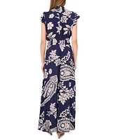 Msk Petite Printed Sleeveless Wide-Leg Jumpsuit