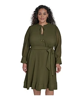 Eliza J Plus Pleated Chiffon Dress