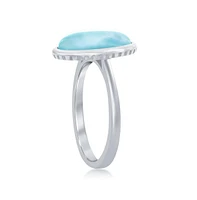 Sterling Silver Larimar Oval Ring