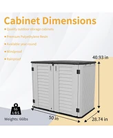 Mondawe Weatherproof Resin Outdoor Storage Cabinet (Single-Tier)