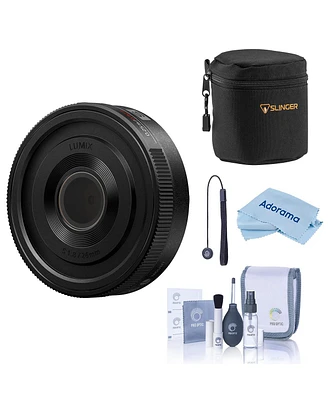 Panasonic Lumix S 26mm f/8 Lens with Slinger Soft Lens Case Small, Black, Complete Optics Care and Cleaning Kit, Microfiber Cleaning Cloth, Small and