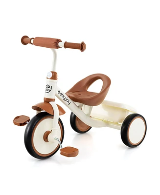 Toddler Tricycle Kids Trike with Adjustable Seat and Basket Aged 3-5 Years Old