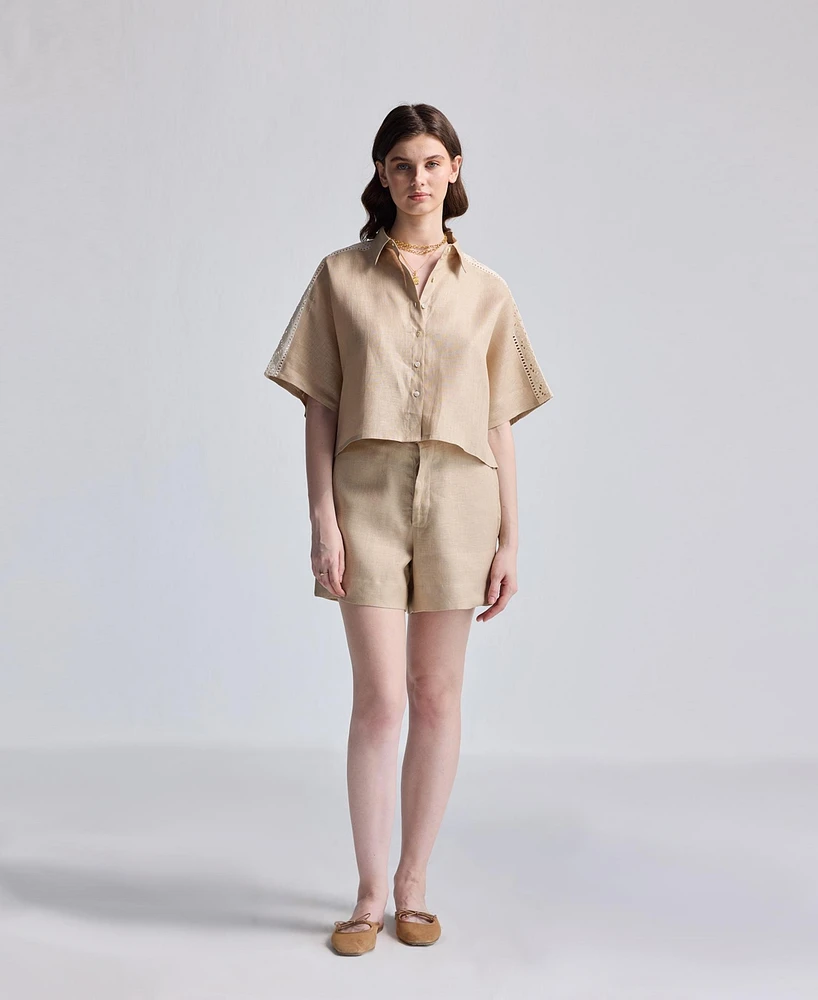 Reistor Women's Boxy Shirt with Lace