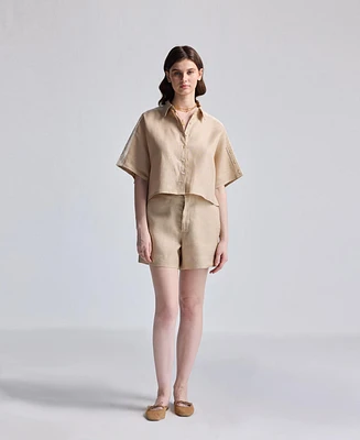 Reistor Women's Boxy Shirt with Lace