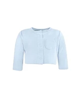 Hudson Baby Girls Cotton Dress and Cardigan Set Blue Blossom
