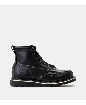 Thorogood Men's American Heritage Midnight 6" Black Moc Toe Work Boots for Men