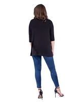 24seven Comfort Apparel Petite Elbow Length Sleeve Open Cardigan Jacket