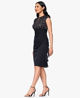 B&A By Betsy and Adam Women's Lace-Top Sheath Dress