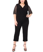 Msk Plus Short-Sleeve V-Neck Top