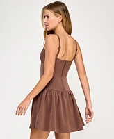 Seni & Cade Juniors' Drop-Waist Sleeveless Fit Flare Dress