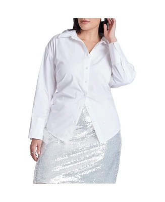 Eloquii Plus Tie Back Button Up Top