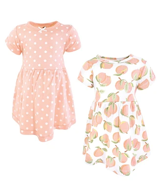 Hudson Baby Toddler Girls Cotton Dresses, Sweet Peach