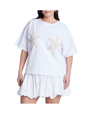 Eloquii Women's Embroidered Starfish Tee