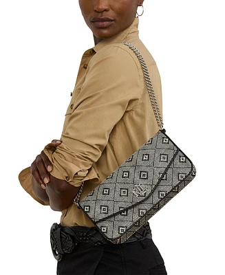 Geo-Motif Woven Straw Medium Sawyer Bag