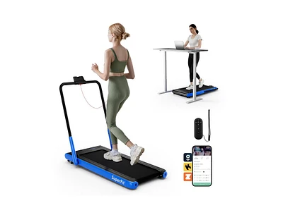 3-in-1 3HP Folding Treadmill with Smart Apps Remote Control and Speakers