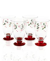 Winterberry Goblet Glasses, Set of 4