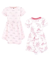 Hudson Baby Girls Cotton Dresses, Pink Fairytale Princess