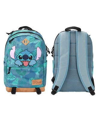 Disney Stitch Tropical Print 17.5" Hooded Backpack