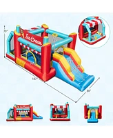 5-in-1 Ice Inflatable Bounce House with Ball Pit and Slide without Blower