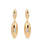 Ettika Oval Dome Double Drop Earrings