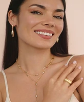 Ettika Oval Dome Double Drop Earrings