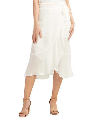 Bcx Juniors' Gauzy Side-Tie Tulip-Hem Skirt