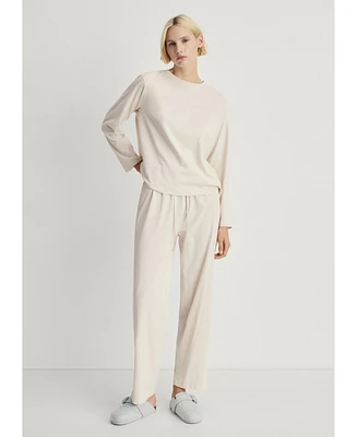 Mango Women's 2-Piece Plain Cotton Pajama Set