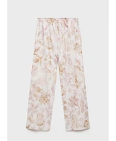 Mango Women's Floral Detail Pajama Pants
