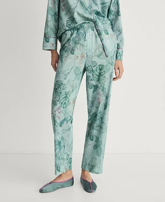 Mango Women's Tropical Print Pajama Pants