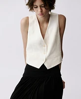 Mango Women's Linen Suit Vest