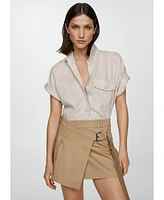 Mango Women's Pocket Linen Shirt