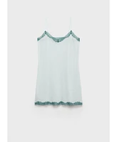 Mango Women's Lace-Trimmed Nightgown