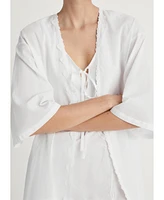 Mango Women's Lace Detail Cotton Robe
