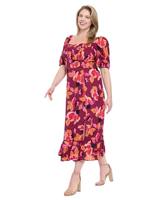 London Times Plus Short-Sleeve A-Line Dress