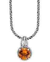 Effy Citrine Solitaire 18" Pendant Necklace (3-1/2 ct. t.w.) in Sterling Silver