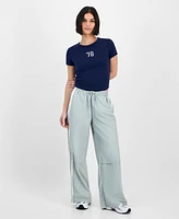 Celebrity Pink Juniors' Drawstring Side-Stripe Track Pants