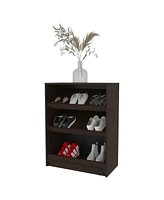 Oatman Shoe Rack with Open Storage, Wengue