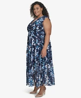 Dkny Plus Printed Empire Maxi Dress