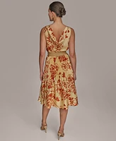 Donna Karan New York Women's Belted A-Line Dress